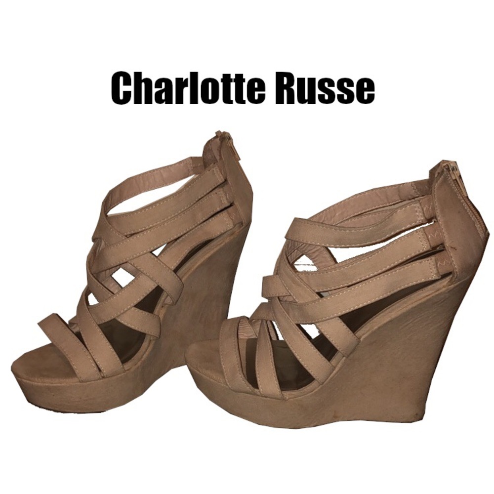 Charlotte Russe Size 8 Textile Wedge Heels